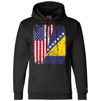 Bosnian Herzegovinian Roots  Half American Flag Bosnia Flag T Shirt Champion Hoodie | Artistshot