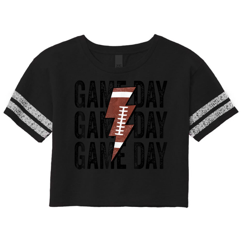 Vintage Game Day Football Lightning Bolt Funny Team Sport Scorecard Crop Tee by Hoang95 | Artistshot