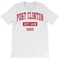 Port Clinton Ohio Oh Vintage Sports Design Red Design Raglan Baseball T-shirt | Artistshot