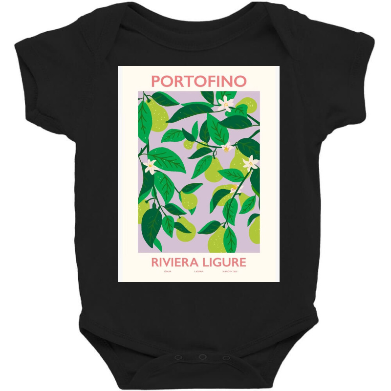 Affiche De Portofin Flower Market Baby Bodysuit by fishd47 | Artistshot