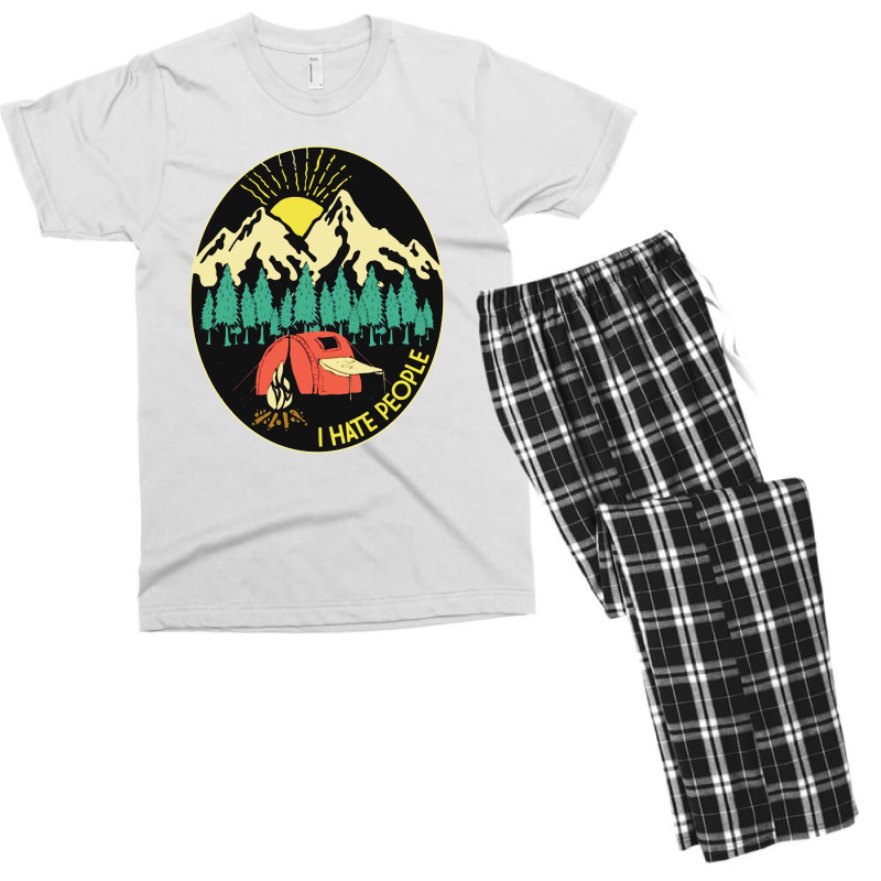 Love Camping I Hate People Men's T-shirt Pajama Set by BLQS Apparel | Artistshot