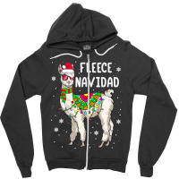 Fleece Feliz Navidad Llama Christmas Cute Xmas Gift 73 Zipper Hoodie | Artistshot