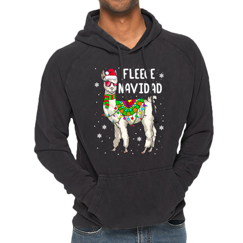 Fleece Feliz Navidad Llama Christmas Cute Xmas Gift 73 Vintage Hoodie | Artistshot