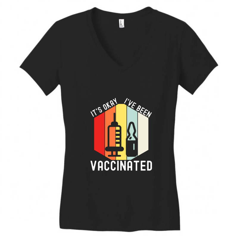 Vaccinated Vaccine Pro Vaccination Immunization Women's V-Neck T-Shirt by lapilune | Artistshot