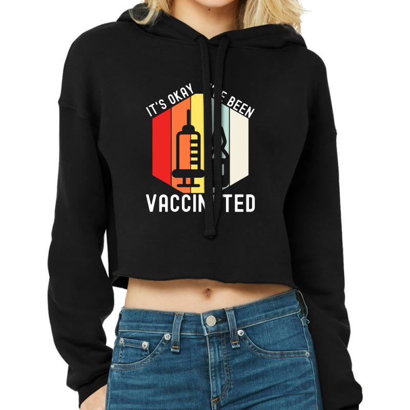 Vaccinated Vaccine Pro Vaccination Immunization Cropped Hoodie by lapilune | Artistshot