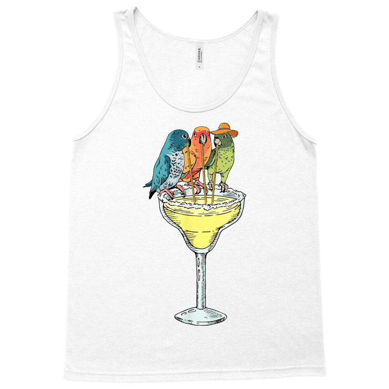 Parrots On Vacation Drinking Margarita Hawaiian Shirt Birds T Shirt Tank Top by KammesStevierae | Artistshot