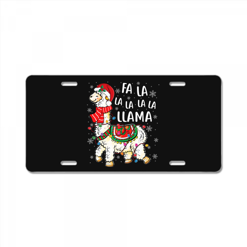 Fa La La Llama Christmas Funny Christmas Llama Xmas Lights 147 License Plate | Artistshot