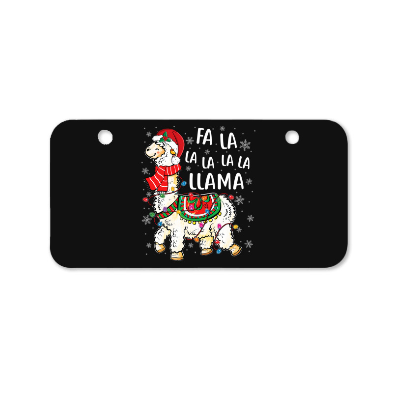 Fa La La Llama Christmas Funny Christmas Llama Xmas Lights 147 Bicycle License Plate | Artistshot