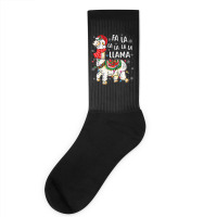 Fa La La Llama Christmas Funny Christmas Llama Xmas Lights 147 Socks | Artistshot