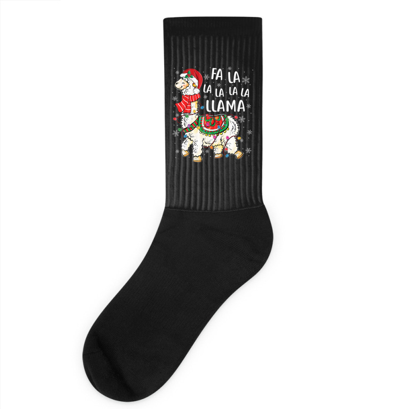 Fa La La Llama Christmas Funny Christmas Llama Xmas Lights 147 Socks | Artistshot