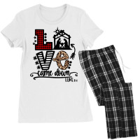 Christian Love Came Down Baby Jesus Funny Christian Christmas Nativity Women's Pajamas Set | Artistshot