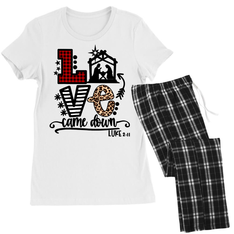 Christian Love Came Down Baby Jesus Funny Christian Christmas Nativity Women's Pajamas Set by golferu | Artistshot