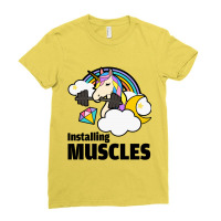 Installing Muscles For Light Ladies Fitted T-shirt | Artistshot