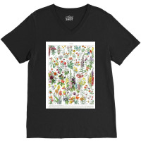 Flower Market Vintage Annual  Print Botanical V-neck Tee | Artistshot