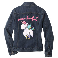 Type Onederful Shirt Type 1 Diabetes Awareness Unicorn Tee Ladies Denim Jacket | Artistshot