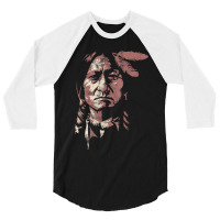 Sitting Bull Native American Chief Indian Warrior Men Women 3/4 Sleeve Shirt | Artistshot