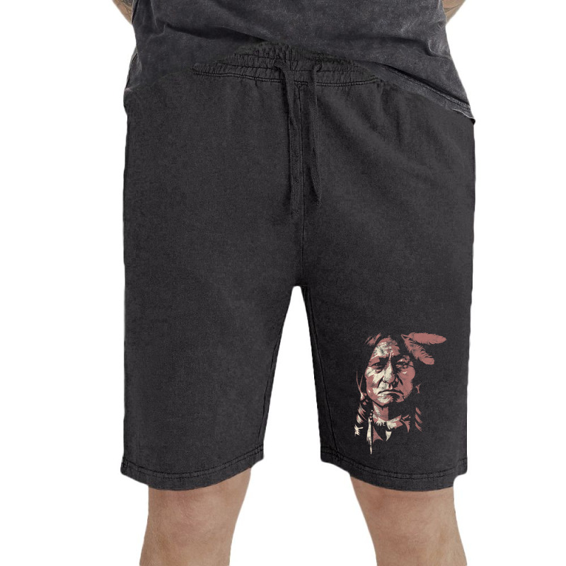 Sitting Bull Native American Chief Indian Warrior Men Women Vintage Short | Artistshot