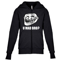 Funny Troll Face U Mad Youth Zipper Hoodie | Artistshot