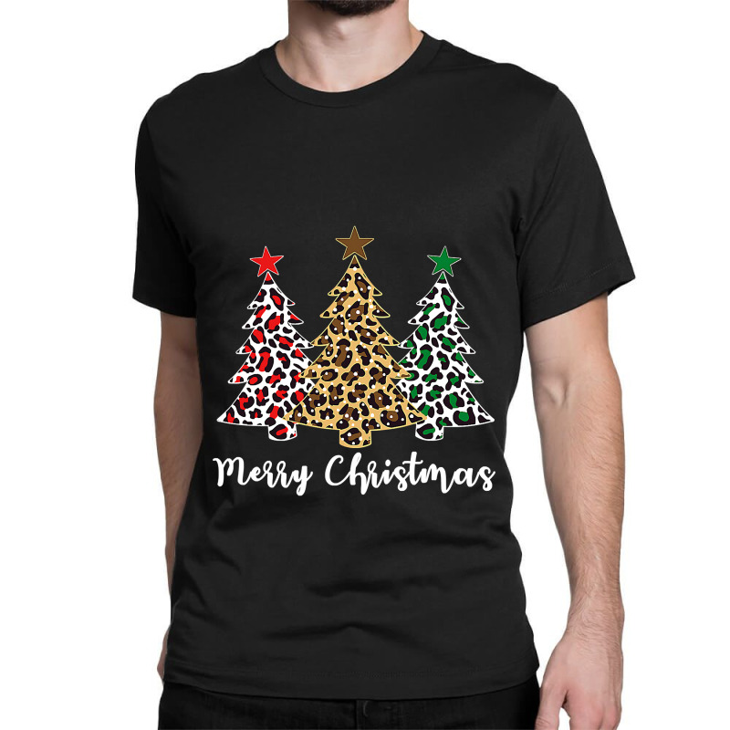 Funny Christmas Tree Leopard Cheetah Print Merry Christmas T Shirt Classic T-shirt by Denise_Riemenschneider | Artistshot