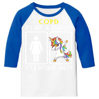 Copd Awareness T  Shirt C O P D It's Not A Disability It's A Different Youth 3/4 Sleeve | Artistshot