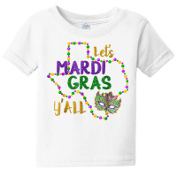 Love Mardi Gras 2022 Y'all Galveston Fun Cute Beads And Mask Long Slee Baby Tee | Artistshot