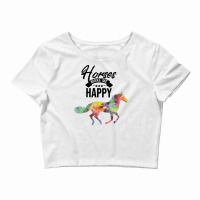 Horse Horses Make Me Happy Horseman Cattle Crop Top | Artistshot