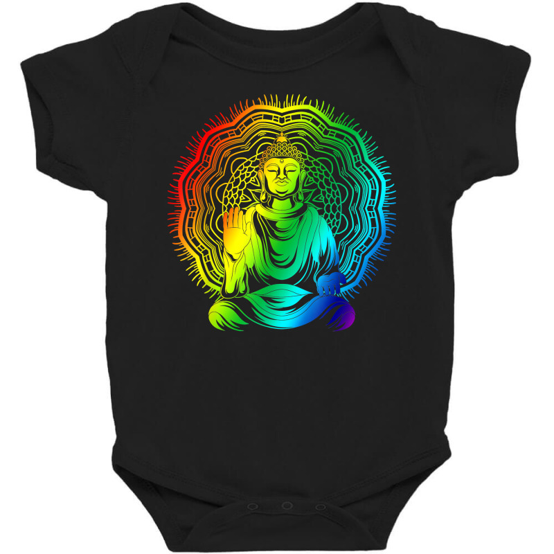 Spiritual Buddhist Mantra Buddhism Colorful Mandala Buddha T Shirt Baby Bodysuit by hustonfkobar3 | Artistshot