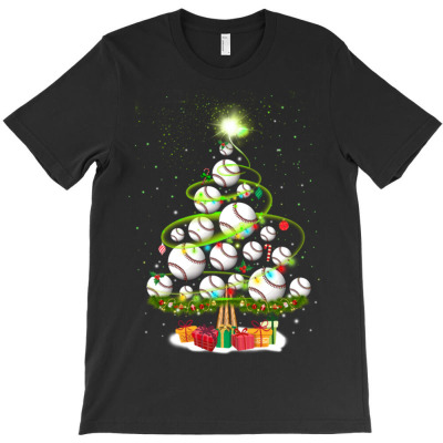 Baseball Christmas T-shirt Designed By Bariteau Hannah