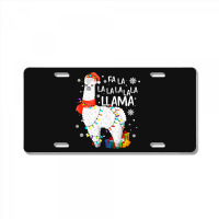 Fa La La Llama Christmas Santa Hat Llama Lover Merry Xmas 68 License Plate | Artistshot