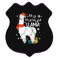 Fa La La Llama Christmas Santa Hat Llama Lover Merry Xmas 68 Shield Patch | Artistshot