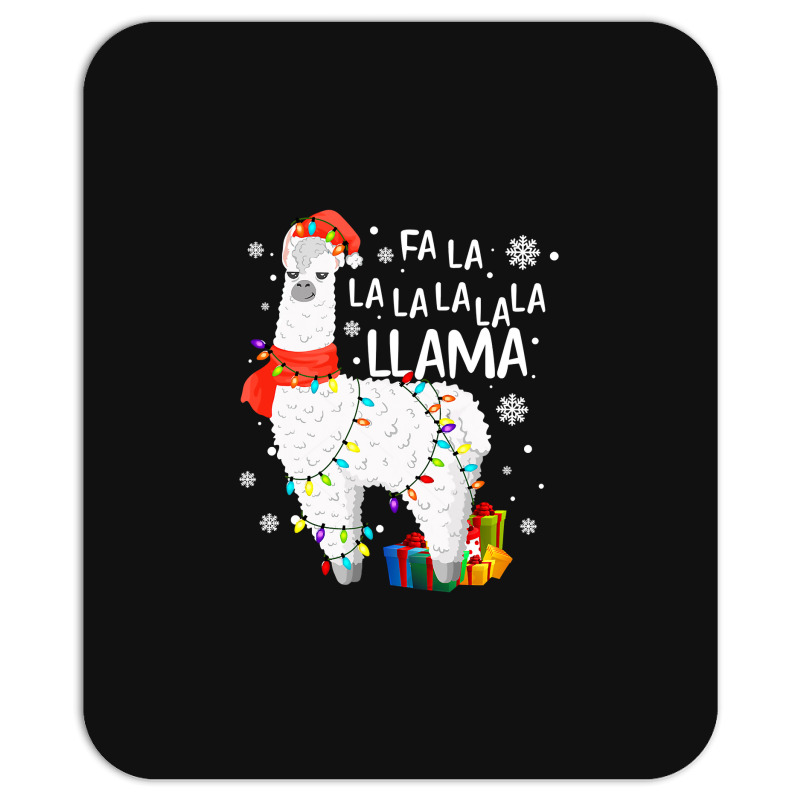 Fa La La Llama Christmas Santa Hat Llama Lover Merry Xmas 68 Mousepad | Artistshot