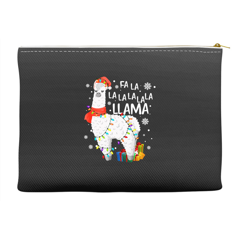 Fa La La Llama Christmas Santa Hat Llama Lover Merry Xmas 68 Accessory Pouches | Artistshot