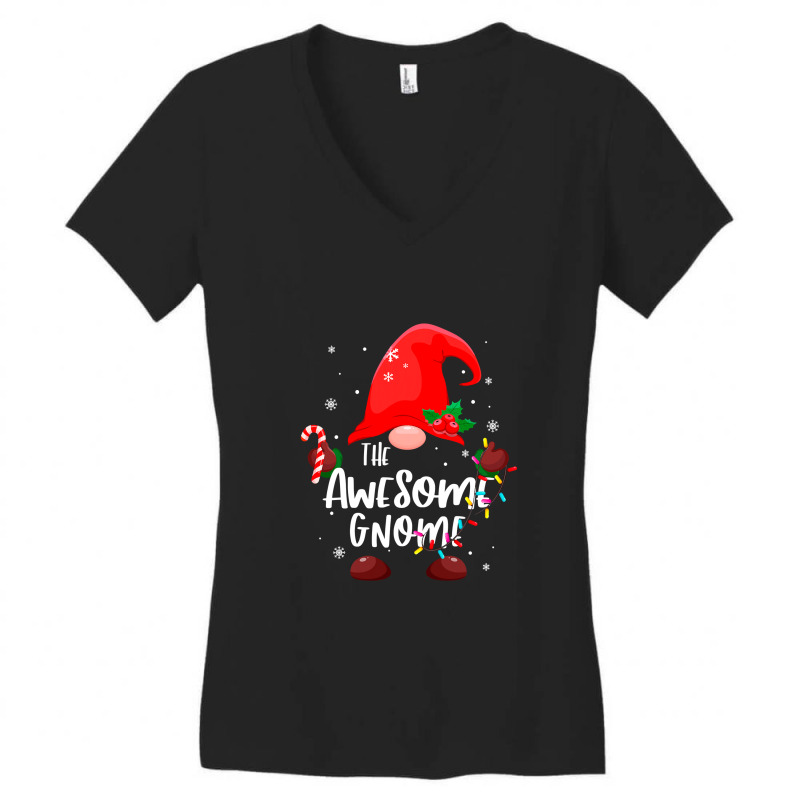 The Awesome Gnome Christmas Lights Matching Family Pajamas T Shirt Women's V-Neck T-Shirt by Rudy_Glenn | Artistshot