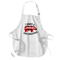 Hippopotamus Buffalo Plaid I Want A Hippopotamus For Christmas Cute Hi Medium-length Apron | Artistshot