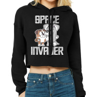 Space Invader Poster Vintage Cropped Hoodie | Artistshot