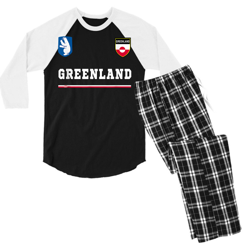 Greenland Sportsoccer Jersey Tee Flag Football Nuuk T Shirt Men's 3/4 Sleeve Pajama Set | Artistshot