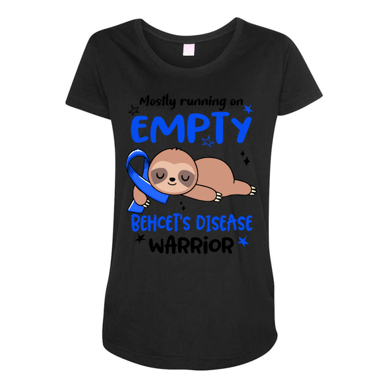 Behcets Disease Awareness T Shirtmostly Running On Empty Behcet's Dise Maternity Scoop Neck T-shirt by difficultasian | Artistshot