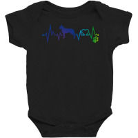 Berger Picard T Shirtberger Picard Colorful Heartbeat, Heart & Dog Paw Baby Bodysuit | Artistshot