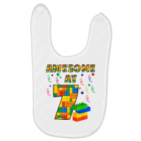 Birthday Shirt For Kids 7 Building Blocks Bricks Theme Party Baby Bibs | Artistshot