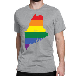 maine rainbow flag Classic T-shirt | Artistshot