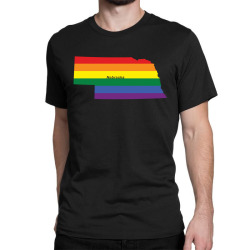 nebraska rainbow flag Classic T-shirt | Artistshot