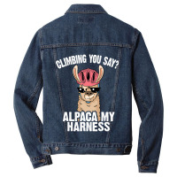 Funny Rock Climbing Llama Cute Harness 34 Men Denim Jacket | Artistshot