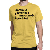 Lipstick Diamond,champagne & Rock & Roll Classic T-shirt | Artistshot