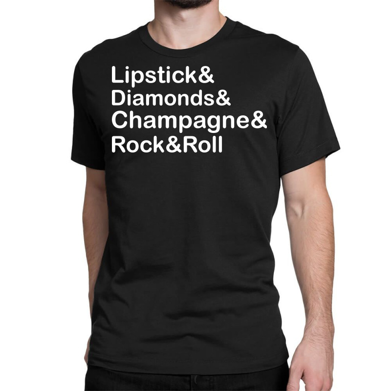 lipstick diamonds champagne t shirt