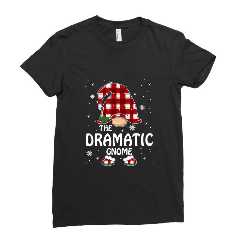 Dramatic Gnome Buffalo Plaid Matching Family Christmas T Shirt Ladies Fitted T-Shirt by Denise_Riemenschneider | Artistshot