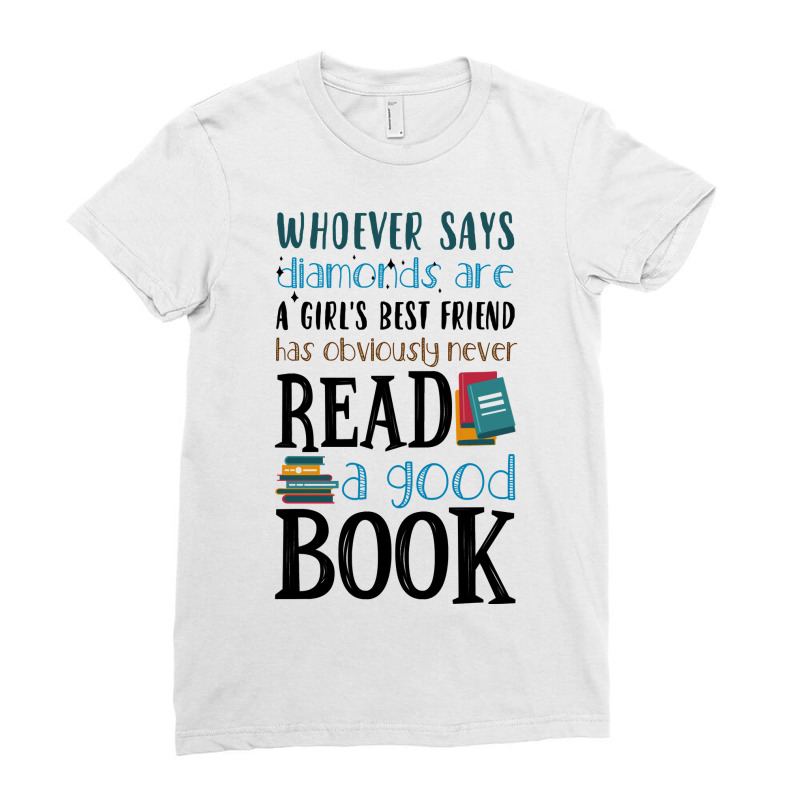 Book Reading Reader Good Book 142 Booked Ladies Fitted T-Shirt by golferu | Artistshot