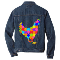 Chicken Hen Jigsaw Poster Men Denim Jacket | Artistshot