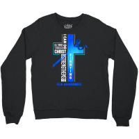 Faith God Jesus Christ Als Warrior Als Fighter Als Awareness T Shirt Crewneck Sweatshirt | Artistshot