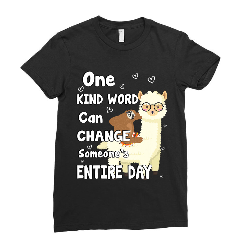 Unity Day Orange Tee Anti Bullying Gifts One Kind Word Llama 30 Ladies Fitted T-Shirt by permad | Artistshot