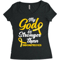 Endo Warrior My God Is Stronger Than Endometriosis Awareness T Shirt Women's Triblend Scoop T-shirt | Artistshot